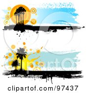 Poster, Art Print Of Two Grungy Palm Tree Website Headers