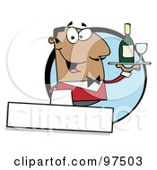 Poster, Art Print Of Friendly Hispanic Waiter Serving Wine Logo