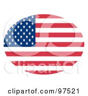 Poster, Art Print Of Oval Fourth Of July American Flag With Stars And Stripes