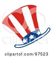 Royalty Free RF Clipart Illustration Of An American Hat With Stars And Stripes