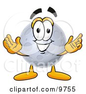 Moon Mascot Cartoon Character With Welcoming Open Arms