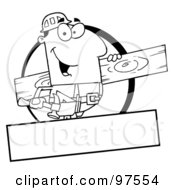 Royalty Free RF Clipart Illustration Of An Outlined Painter Over A Blank Box