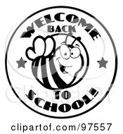 Poster, Art Print Of Black And White Welcome Back To School Bee Circle
