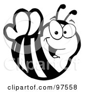 Poster, Art Print Of Black And White Smiling Bee