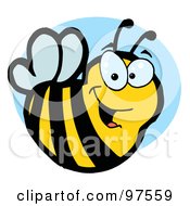 Royalty Free RF Clipart Illustration Of A Smiling Yellow Bee