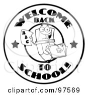 Poster, Art Print Of Black And White Welcome Back To School Happy Pencil Circle