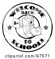 Royalty Free RF Clipart Illustration Of A Black And White Welcome Back To School Pencil Circle