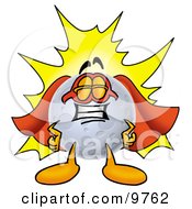 Clipart Picture Of A Moon Mascot Cartoon Character Dressed As A Super Hero