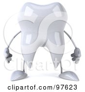 3d Dental Tooth Character Facing Front