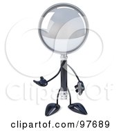 Royalty Free RF Clipart Illustration Of A 3d Magnifying Glass Character Facing Front And Gesturing