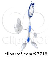 Royalty Free RF Clipart Illustration Of A 3d Toothbrush Character Holding A Thumb Up