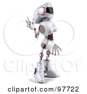 Royalty Free RF Clipart Illustration Of A 3d Female Techno Robot Facing Right And Waving
