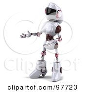 Royalty Free RF Clipart Illustration Of A 3d Female Techno Robot Facing Left And Gesturing