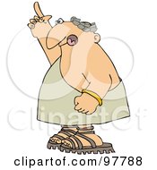 Royalty Free RF Clipart Illustration Of A Roman Man Standing And Pointing Upwards by djart