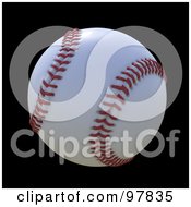 Poster, Art Print Of 3d White And Red Baseball Over Black