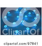 Royalty Free RF Clipart Illustration Of A 3d Blue Network Of Glowing Dots