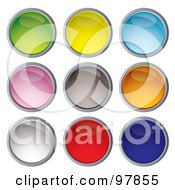 Royalty Free RF Clipart Illustration Of A Digital Collage Of Colorful Round And Shiny App Icons 1