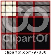 Black Red Gray And White Tartain Plaid Background