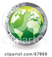 Poster, Art Print Of Green Eco Globe App Icon