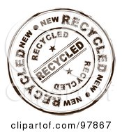 Royalty Free RF Clip Art Illustration Of A Round Distressed Recycled Ink Stamp