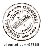 Royalty Free RF Clip Art Illustration Of A Round Distressed Original Ink Stamp by michaeltravers #COLLC97868-0111