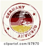 Poster, Art Print Of Round Distressed Germany Ink Stamp