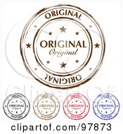 Digital Collage Of Round Distressed Original Ink Stamps
