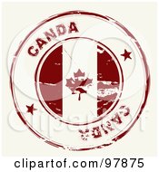 Poster, Art Print Of Round Distressed Canada Ink Stamp