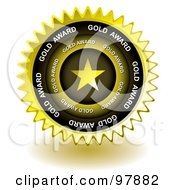 Royalty Free RF Clipart Illustration Of A Golden Star Award Sticker Seal Icon by michaeltravers