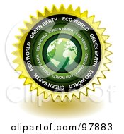 Poster, Art Print Of Green Eco Earth Sticker Seal Icon