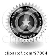 Royalty Free RF Clipart Illustration Of A Silver Star Award Sticker Seal Icon by michaeltravers