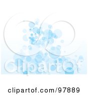 Poster, Art Print Of Background Of Rising Pastel Blue Bubbles Over White