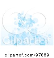Royalty Free RF Clipart Illustration Of A Background Of Rising Pastel Blue Bubbles Over White by michaeltravers