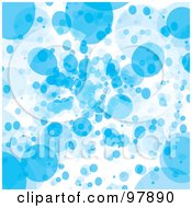 Poster, Art Print Of Background Of Floating Blue Bubbles Over White