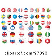 Poster, Art Print Of Digital Collage Of Round Flags Of The World App Icons