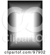 Poster, Art Print Of Black And White Halftone Border With White Text Space