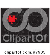 Black Puzzle With A Red Space Where A Missing Piece Belongs