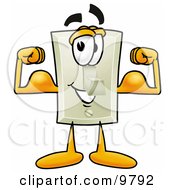 Light Switch Mascot Cartoon Character Flexing His Arm Muscles