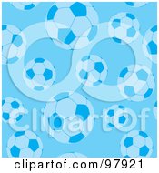 Poster, Art Print Of Background Of Blue Soccer Balls