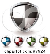 Royalty Free RF Clipart Illustration Of A Digital Collage Of Colorful Shiny Shield App Icons