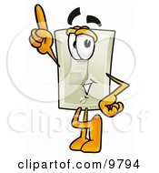 Light Switch Mascot Cartoon Character Pointing Upwards