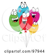 Poster, Art Print Of Group Of Happy Balloon Faces