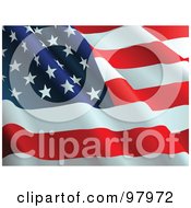 Royalty Free RF Clipart Illustration Of A Fluttering American Flag Background