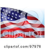 Royalty Free RF Clipart Illustration Of A Fluttering USA Flag Background