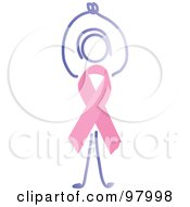 Poster, Art Print Of Clapping Woman With A Breast Cancer Awareness Ribbon Body