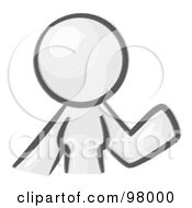 Royalty Free RF Clipart Illustration Of A Sketched Design Mascot Woman Avatar Waving