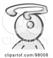 Poster, Art Print Of Sketched Design Mascot Avatar With A Question Mark
