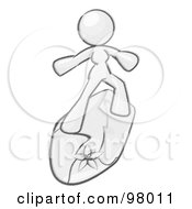 Sketched Design Mascot Surfer Chick