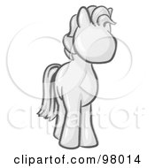 Poster, Art Print Of Sketched Standing Pony
