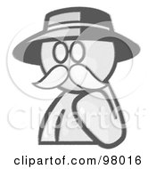 Poster, Art Print Of Sketched Design Mascot Avatar Professor With A Mustache